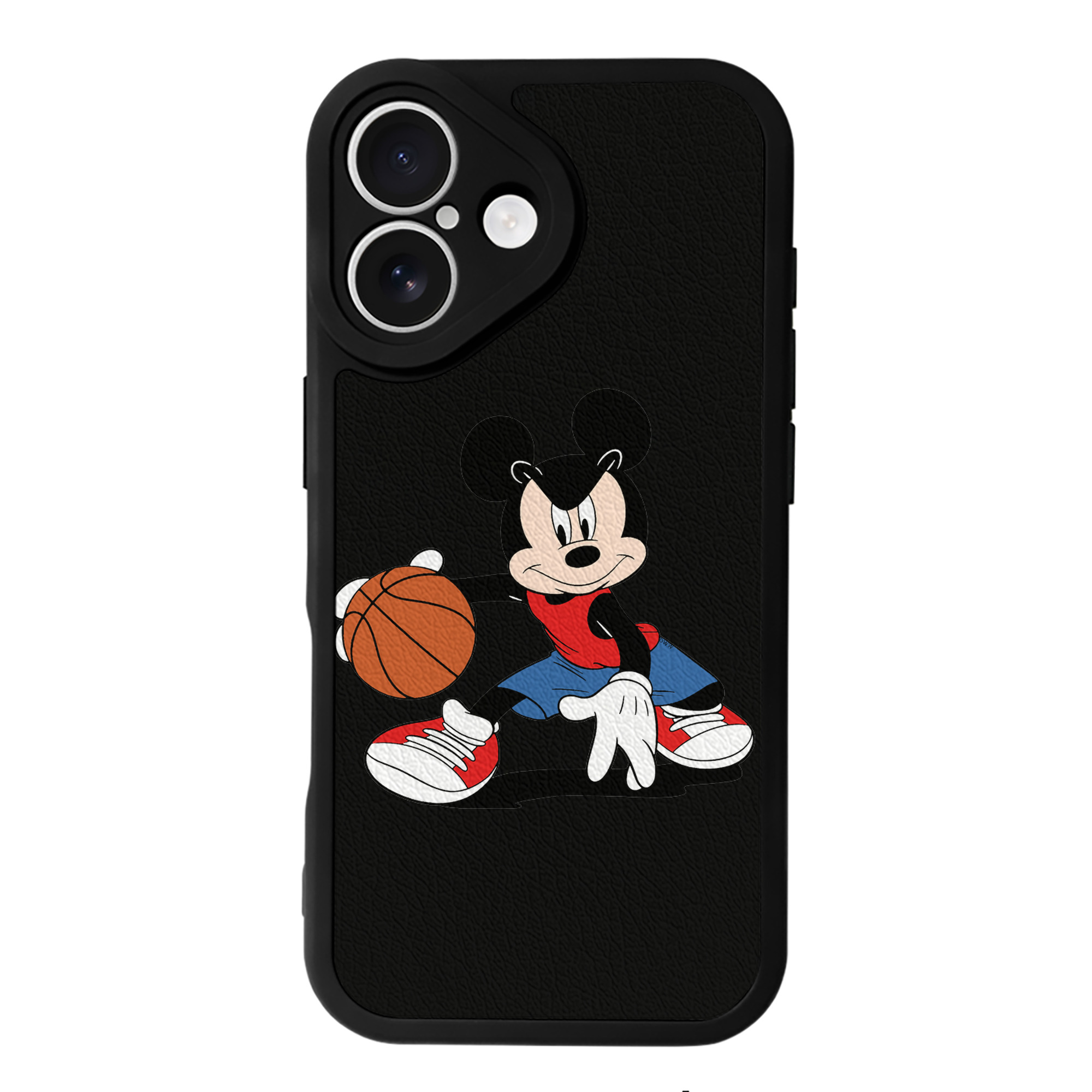 （画像用） ミッキーマウス Mickey Mouse 【iPhone 16シリーズ対応】シリコンスマホケース（レザー調） 材質：シリコン